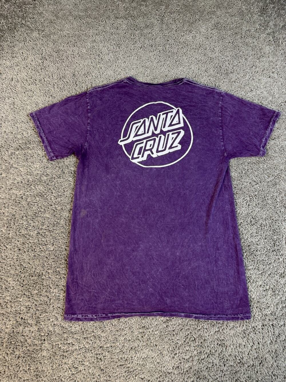Santa Cruz Shirt Mens S Purple Logo Graphic Crew Neck Cotton Jersey Original